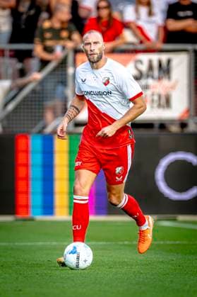 FC Utrecht defender Mike van der Hoorn during the match Utrecht - Servette at the Galgenwaard stadium for the UEFA Europa League - Third qualifying round - 2nd leg season 2025-2026 in UTRECHT, Netherlands on 14 august 2025, (photo by Marcel van Dorst EYE4images DeFodi Images)