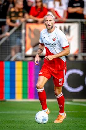 FC Utrecht defender Mike van der Hoorn during the match Utrecht - Servette at the Galgenwaard stadium for the UEFA Europa League - Third qualifying round - 2nd leg season 2025-2026 in UTRECHT, Netherlands on 14 august 2025, (photo by Marcel van Dorst EYE4images DeFodi Images)