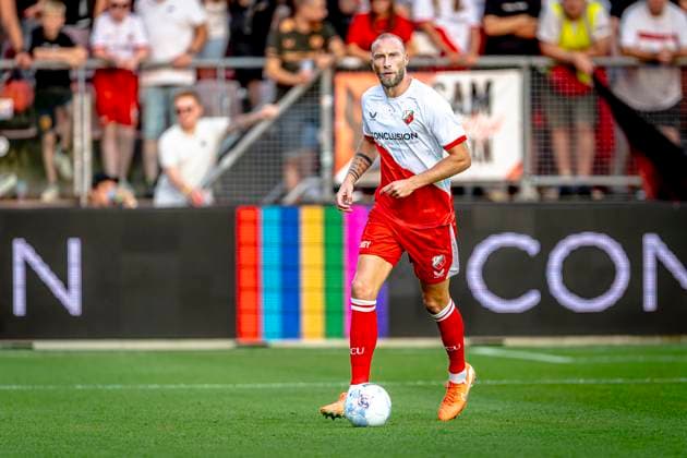 FC Utrecht defender Mike van der Hoorn during the match Utrecht - Servette at the Galgenwaard stadium for the UEFA Europa League - Third qualifying round - 2nd leg season 2025-2026 in UTRECHT, Netherlands on 14 august 2025, (photo by Marcel van Dorst EYE4images DeFodi Images)