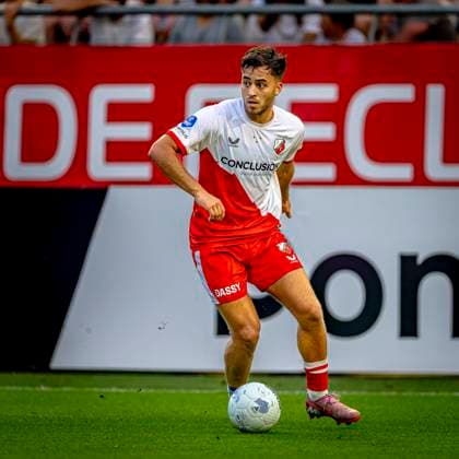 FC Utrecht defender Souffian El Karouani during the match Utrecht - Servette at the Galgenwaard stadium for the UEFA Europa League - Third qualifying round - 2nd leg season 2025-2026 in UTRECHT, Netherlands on 14 august 2025, (photo by Marcel van Dorst EYE4images DeFodi Images)