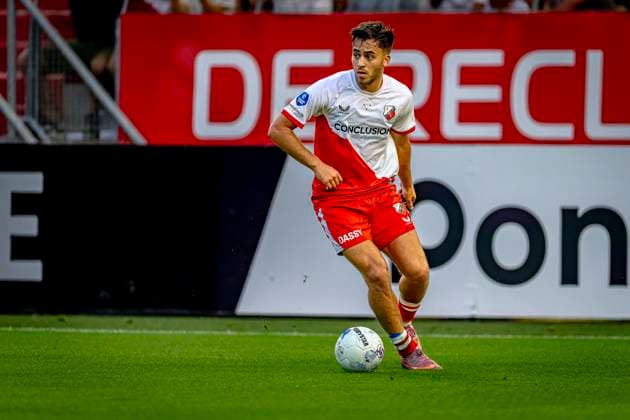 FC Utrecht defender Souffian El Karouani during the match Utrecht - Servette at the Galgenwaard stadium for the UEFA Europa League - Third qualifying round - 2nd leg season 2025-2026 in UTRECHT, Netherlands on 14 august 2025, (photo by Marcel van Dorst EYE4images DeFodi Images)