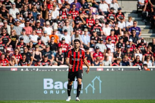 FC Midtjylland v Fredrikstad, UEFA Europa League qualification, Herning, Denmark Herning, Denmark. 14th, August 2025. Martin Erlic (6) of FC Midtjylland seen during the UEFA Europa League qualification match between FC Midtjylland and Fredrikstad at MCH Arena in Herning. Denmark, Herning  Copyright: xGonzalesxPhoto MortenxKjaerx