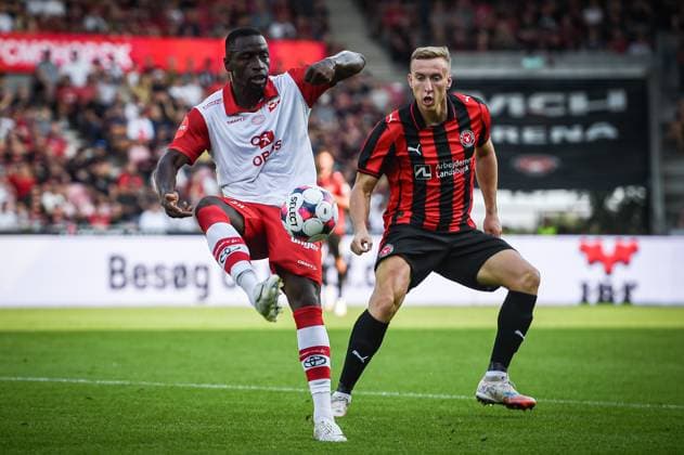 FC Midtjylland v Fredrikstad, UEFA Europa League qualification, Herning, Denmark Herning, Denmark. 14th, August 2025. Solomon Owusu (28) of Fredrikstad seen during the UEFA Europa League qualification match between FC Midtjylland and Fredrikstad at MCH Arena in Herning. Denmark, Herning  Copyright: xGonzalesxPhoto MortenxKjaerx