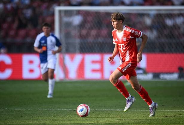 Fussball 1. Bundesliga Saison 2025 2026 Testspiel 12.08.2025 Grasshopper Club Zuerich - FC Bayern Muenchen Magnus Dalpiaz (FC Bayern Muenchen)