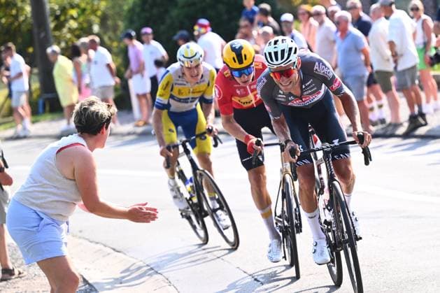 Circuit Franco Belge 2025 Cycling Race MONT-DE-L ENCLUS, BELGIUM - AUGUST 15 : Meurisse Xandro (BEL) of Alpecin-Deceuninck in action during the 84 edition of Circuit Franco Belge an UCI ProSeries 1.Pro one day cycling road race for Men Elite of 206.7 km with start in Tournai and finish in Mont-de-L enclus on August 15, 2025 in Mont-de-L enclus, Belgium, 15 08 2025 ( Motordriver Guy De Vuyst - Mont-de-L enclus Belgium  Copyright: xGvgx