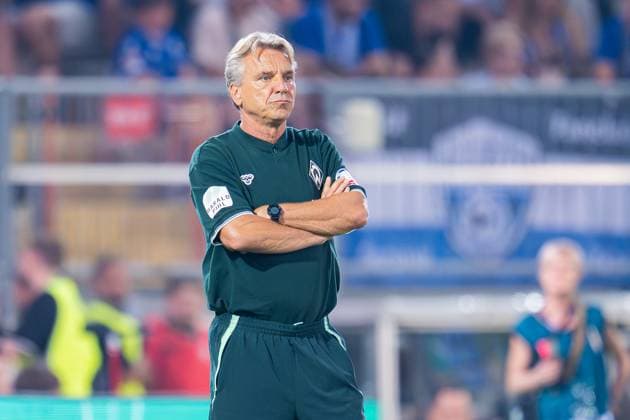 15.08.2025 - Fußball, 2025 2026, 1. Hauptrunde, DSC Arminia Bielefeld - SV Werder Bremen: Horst Steffen (Trainer - Bremen) DFB REGULATIONS PROHIBIT ANY USE OF PHOTOGRAPHS AS IMAGE SEQUENCES AND OR QUASI-VIDEO.