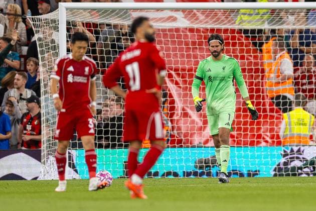 Football - FA Premier League - Liverpool FC v AFC Bournemouth LIVERPOOL, ENGLAND - Friday, August 15, 2025: Liverpool players look dejected after conceeding the second equalising goal during the FA Premier League match between Liverpool FC and AFC Bournemouth at Anfield. (Photo by David Rawcliffe Propaganda) LIVERPOOL Anfield MERSEYSIDE ENGLAND  Copyright: xDavidxRawcliffex P2025-08-15-Liverpool_Bournemouth-72