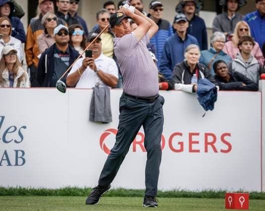 August 15, 2025, Calgary, Ab, CANADA: Shane Bertsch, of the United States, hits a tee shot on the first hole during the PGA, Golf Herren Tour Champions golf event in Calgary, Alta., Friday, Aug. 15, 2025. Shane Bertsch - ZUMAc35_ 20250815_zaf_c35_156 Copyright: xJeffxMcintoshx