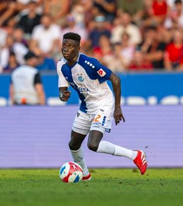 RECORD DATE NOT STATED 12.08.2025, Fussball Bundesliga 2025 2026, Freundschaftsspiel, Grasshopper Club Zürich - FC Bayern München - im Stadion am Letzigrund, Zürich (Schweiz). Bara Sapoko Ndiaye (Zürich)