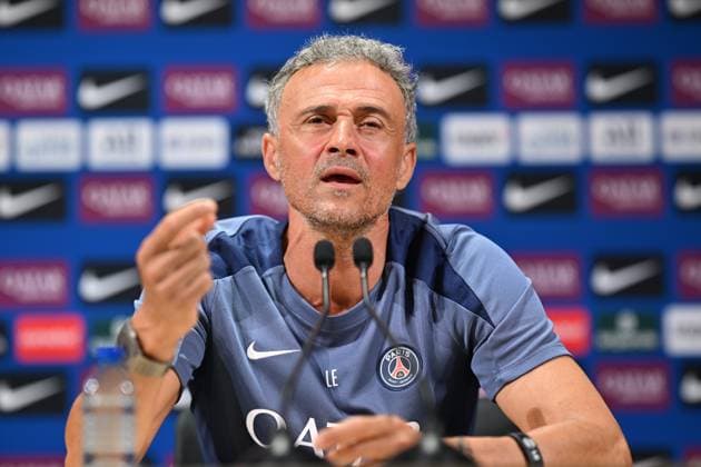 Luis Enrique speaks during a press conference, PK, Pressekonferenz at the PSG Campus in Poissy POISSY, FRANCE - AUGUST 16: Luis Enrique, head coach of Paris Saint-Germain (PSG), speaks during a press conference ahead of the 2025–2026 French Ligue 1 season, at the PSG Campus in Poissy, west of Paris, France on August 16, 2025. Mustafa Yalcin Anadolu Poissy France. Editorial use only. Please get in touch for any other usage.  Copyright: x2025xAnadoluxMustafaxYalcinx