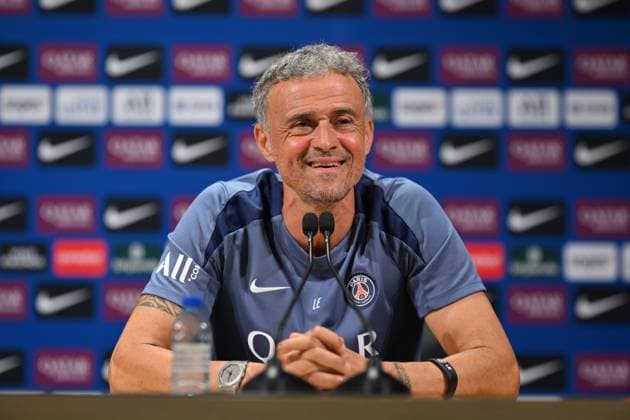 Luis Enrique speaks during a press conference, PK, Pressekonferenz at the PSG Campus in Poissy POISSY, FRANCE - AUGUST 16: Luis Enrique, head coach of Paris Saint-Germain (PSG), speaks during a press conference ahead of the 2025–2026 French Ligue 1 season, at the PSG Campus in Poissy, west of Paris, France on August 16, 2025. Mustafa Yalcin Anadolu Poissy France. Editorial use only. Please get in touch for any other usage.  Copyright: x2025xAnadoluxMustafaxYalcinx