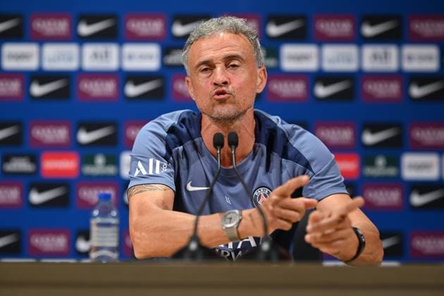 Luis Enrique speaks during a press conference, PK, Pressekonferenz at the PSG Campus in Poissy POISSY, FRANCE - AUGUST 16: Luis Enrique, head coach of Paris Saint-Germain (PSG), speaks during a press conference ahead of the 2025–2026 French Ligue 1 season, at the PSG Campus in Poissy, west of Paris, France on August 16, 2025. Mustafa Yalcin Anadolu Poissy France. Editorial use only. Please get in touch for any other usage.  Copyright: x2025xAnadoluxMustafaxYalcinx
