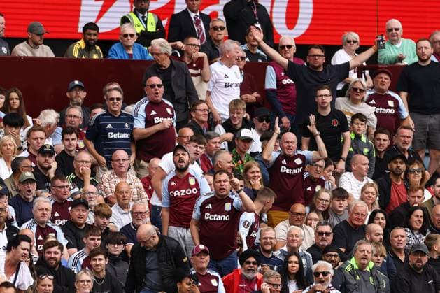 Aston Villa v Newcastle United 16 August 2025, Aston - Premier League Football - Aston Villa v Newcastle United - Villa fans react - Photo: Jacques Feeney Offside. Aston UK Copyright: xJacquesxFeeneyx xOffsidexOffside
