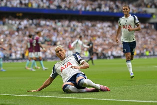Spurs vs Burnley, Premier League GOAL Richarlisonr of Tottenham Hotspur opens the scorin g during the Spurs vs Burnley, Premier League match at the Tottenham Hotspur Stadium London. London Tottenham Hotspur Stadium UK Copyright: xMartinxDaltonx Spurs_vs_Burnley_160825_MD_106