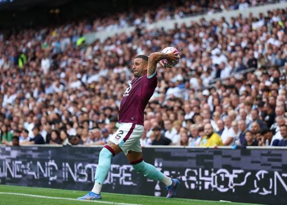 16th August 2025; Tottenham Hotspur Stadium, London, England; Premier League Football, Tottenham Hotspur versus Burnley; Kyle Walker of Burnley taking a throw in  JohnxPatrickxFletcher