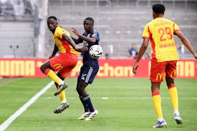 RC Lens v Olympique Lyonnais - Ligue 1 McDonald s 2025 2026 03 Deiver MACHADO (rcl) - 20 Sael KUMBEDI (ol) during the Ligue 1 McDonald s match between Lens and Lyon at Stade Felix Bollaert on August 16, 2025 in Lens, France. Lens France  Copyright: xFEPx 776368233