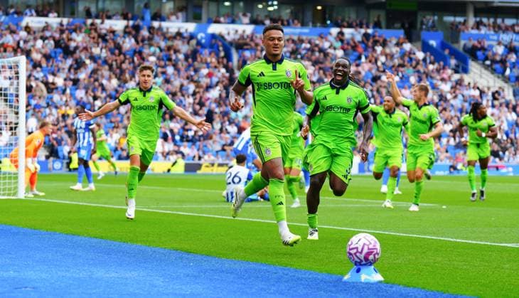 Rodrigo Muniz of Fulham celebrates scoring a goal after making it 1-1 Brighton & Hove Albion v Fulham, Premier League, Football, American Express Community Stadium, Brighton, UK - 16 Aug 2025Brighton American Express Community Stadi United Kingdom EDITORIAL USE ONLY No use with unauthorised audio, video, data, fixture lists, club league logos or live services. Online in-match use limited to 120 images, no video emulation. No use in betting, games or single club league player publications. Copyright: xJavierxGarcia Shutterstockx 15439661aw