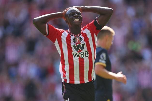 Sunderland v West Ham United - Premier League Habib Diarra of Sunderland reacts during the Premier League match between Sunderland and West Ham United at Stadium of Light on August 16, 2025 in Sunderland, England. Sunderland Stadium of Light England United Kingdom Copyright: xEdxSykes Sportsphoto APLx 14132902