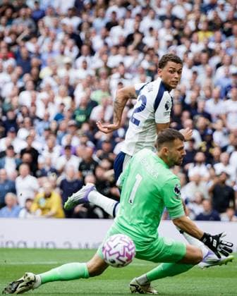 London, England, August 16 2025: Brennan Johnson (22 Tottenham Hotspur) scores a goal during the Premier League game between Tottenham Hotspur and Burnley at Tottenham Hotspur Stadium in London, England. (Photo by Pedro Porru Sports Press Photo SPP) Copyright: xx Sportspressphoto_SPR11300