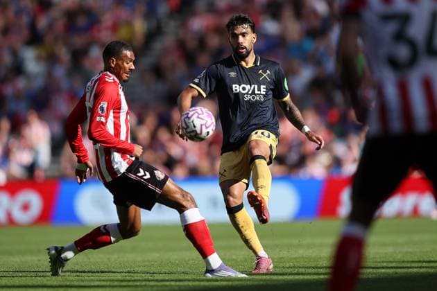 Sunderland v West Ham United 16 August 2025, Sunderland - Premier League Football - Sunderland v West Ham United. Lucas Paqueta of West Ham United (photo by Daniel Chesterton) Sunderland UK Copyright: xDanielxChestertonxOffside