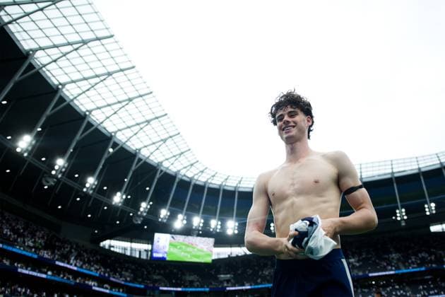 London, England, August 16 2025: Archie Gray (14 Tottenham Hotspur) after the Premier League game between Tottenham Hotspur and Burnley at Tottenham Hotspur Stadium in London, England. (Photo by Pedro Porru Sports Press Photo SPP) Copyright: xx Sportspressphoto_SPR11329
