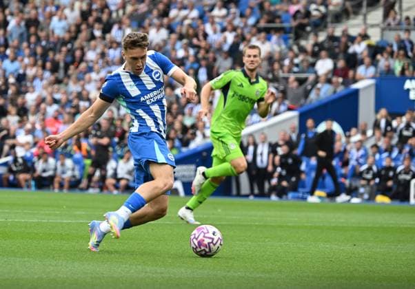 Brajan Gruda of Brighton shoots wide during the Premier League match between Brighton and Hove Albion and Fulham at the American Express Stadium, Brighton UK - 16th August 2025 Brighton v Fulham Premier League Football, Amex Stadium, Sussex, United Kingdom - 16 Aug 2025Brighton Amex Stadium Sussex United Kingdom Editorial use only. No merchandising. For Football images FA and Premier League restrictions apply inc. no internet mobile usage without FAPL license - for details contact Football Dataco  Copyright: xLizxFinlayson Shutterstockx 15443909ay