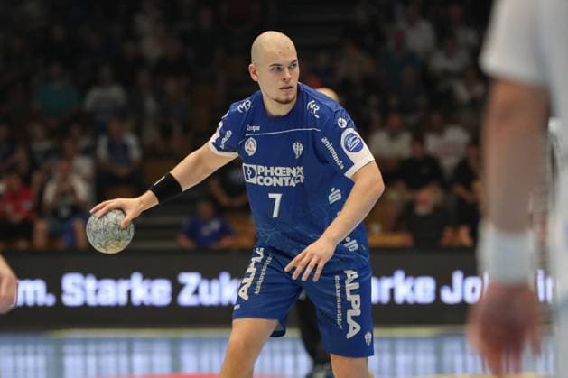 16.08.2025, xgox,Handball - Wartburg Cup Skanderborg Handbold - TBV Lemgo-Lippe emspor, v.l. Jan Mudrow (Lemgo, 7) am Ball, plays the ball Eisenach