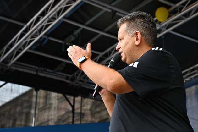 16.08.2025 - Handball - 1. Bundesliga - Saison 2025 2026 - HC Erlangen HCE - Veranstaltung Saisoneröffnung - - xwoxzix - Axel Fischer (Hallensprecher HC Erlangen HCE )