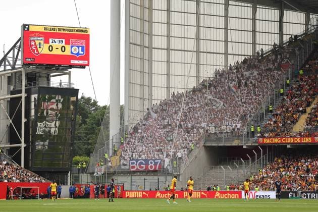 FOOTBALL : RC Lens vs Olympique Lyonnais - Ligue 1 J1 - 16 08 2025 Supporters Olympique Lyonnais lors du match RC Lens vs Olympique Lyonnais, Ligue 1 J1, stade Bollaert-Delelis, le 16 aoÃ»t 2025 - photo Laurent Sanson PsnewZ  Copyright: xLaurentxSANSONx xPsnewZx