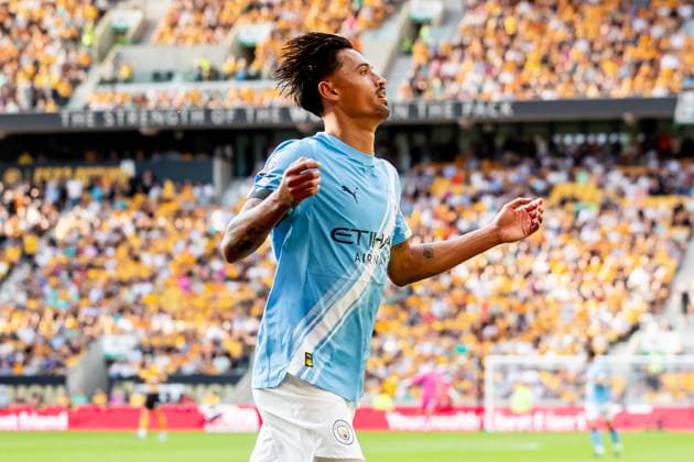 Wolverhampton Wanderers v Manchester City Premier League 16 08 2025. GOAL scores 2-0 Manchester City midfielder Tijjani Reijnders (4) scores and celebrates during the Premier League match between Wolverhampton Wanderers and Manchester City at Molineux, Wolverhampton, England on 16 August 2025. Wolverhampton Molineux West Midlands England Editorial use only DataCo restrictions apply See www.football-dataco.com , Copyright: xManjitxNarotrax PSI-22617-0020