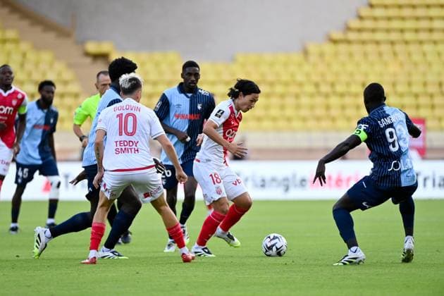 AS Monaco v Le Havre Athletic Club - Ligue 1 McDonald s 2025 2026 18 Takumi MINAMINO (asm) during the Ligue 1 McDonald s match between Monaco and Le Havre at Louis II Stadium on August 16, 2025 in Monaco, Monaco. Monaco Monaco  Copyright: xFEPx 776368565