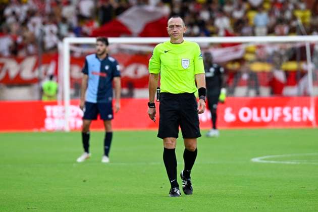 FOOTBALL : AS Monaco VS Le Havre AC - Ligue 1 Mcdonald s - 16 08 2025 Referee Ruddy Buquet during the Ligue 1 Mcdonald s match between AS Monaco and Le Havre HC on 16th August 2025 at the Louis II Stadium in Monaco. MonacoMonaco  Copyright: xWilliamxCannarellax