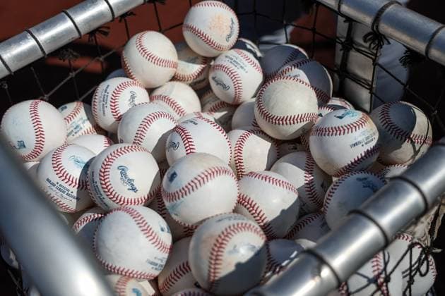 August 16, 2025: A cart of baseballs sits near the Chicago White Sox dugout before their game against the Kansas City Royals at Kauffman Stadium in Kansas City, MO. CSM Kansas City United States of America - ZUMAc04_ 20250816_zma_c04_083 Copyright: xDavidxSmithx