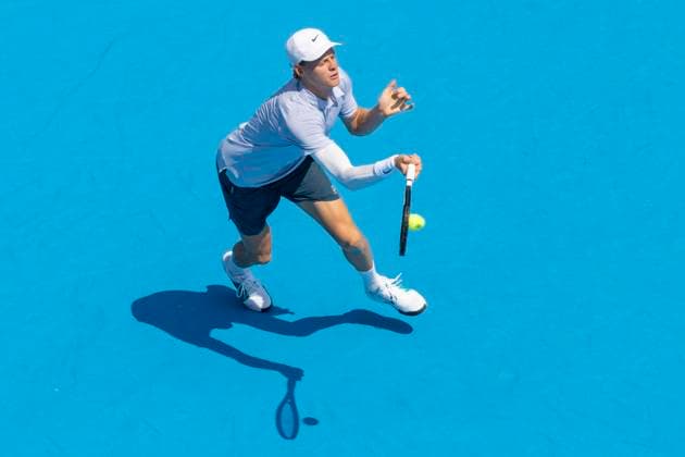 August 16, 2025, Mason, Ohio, USA: Mason, Ohio; Cincinnati Open Tennis Tournament - 2025 08 15 - Jannik Sinner plays a ball against opponent Terrence Atmane. Sinner won 7-6 6-2. - ZUMAPress Mason USA - ZUMAn24_ 20250816_zaf_n24_003 Copyright: xWallyxNellx