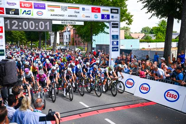 Belgian 2025 National Championship Gravel Westerlo 17 08 2025 WESTERLO, BELGIUM - AUGUST 17 : Illustration picture of the start of the race during the Elite cycling Gravel race of the Belgian National Championships 2025 an UCI National Championships Gravel race with start and finish in Westerlo on August 17, 2025 in Westerlo, Belgium, 17 08 2025 Westerlo Belgium  Copyright: xGvgx