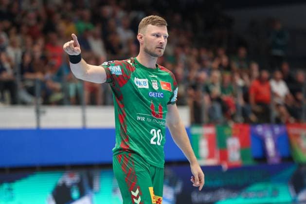 17.08.2025, xgox, Handball - Wartburg Cup SC Magdeburg - Skanderborg Handbold emspor, v.l. Philipp Weber (Magdeburg, 20) Jubel, Torjubel, jubelt ueber das Tor, celebrate the goal, celebration Eisenach