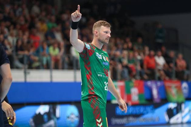 17.08.2025, xgox, Handball - Wartburg Cup SC Magdeburg - Skanderborg Handbold emspor, v.l. Philipp Weber (Magdeburg, 20) Jubel, Torjubel, jubelt ueber das Tor, celebrate the goal, celebration Eisenach