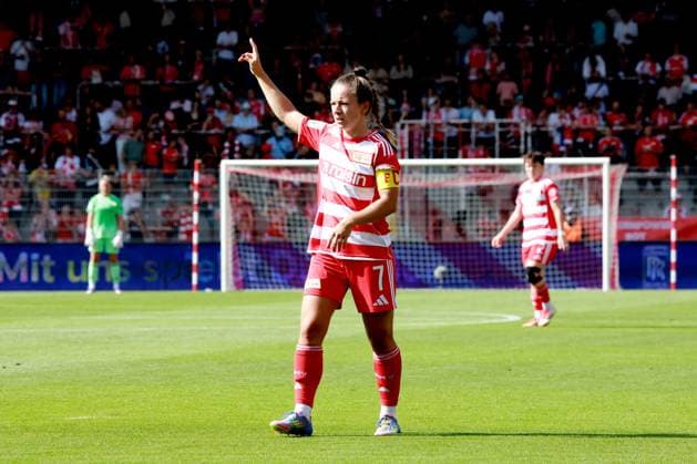 DEU, 2.BL, Frauen, 1.FC Union vs. Real Madrid, 17.08.2025, Stadion Alte Foersterei, Berlin, DEU, 2.BL, Frauen, 1.FC Union vs. Real Madrid, im Bild: Lisa Heiseler (1.FC Union Berlin 7) DFL - regulations prohibit any use of Photographs as image sequences and or quasi-video