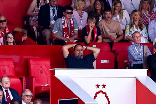 Nottingham Forest FC v Brentford FC, Premier League Nottingham Forest owner Evangelos Marinakis reacts during the Nottingham Forest FC v Brentford FC English Premier League match at the City Ground, Nottingham, United Kingdom on 17 August 2025 Credit: Ryan Crockett Every Second Media Editorial use only. All images are copyright Every Second Media Limited. No images may be reproduced without prior permission. All rights reserved. Premier League and Football League images are subject to licensing agreements with Football DataCo Limited. see https: www.football-dataco.com Copyright: xIMAGO EveryxSecondxMediax ESM-1555-0058 RyanxCrockettx xEveryxSecondxMediax