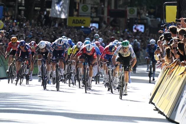 17-08-2025 Classica Di Amburgo; 2025, Q36.5; 2025, Lotto; 2025, Soudal - Quick Step; 2025, Alpecin - Deceuninck; Townsend, Rory; De Lie, Arnaud; Magnier, Paul; Philipsen, Jasper; Amburgo; 