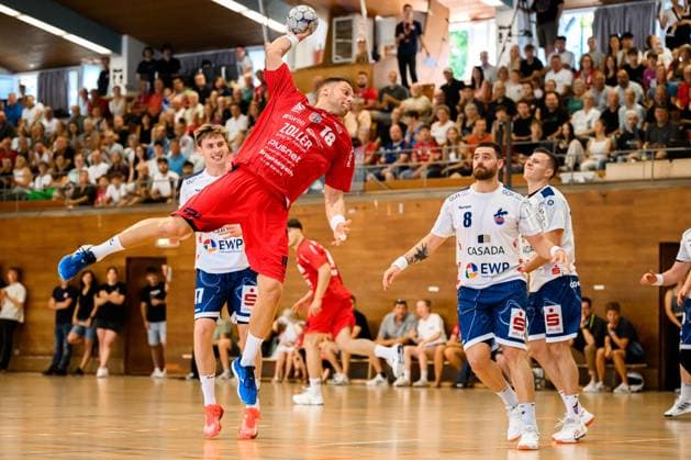 Bietigheim: HBL - 25 26 - DHB-Pokal - SG BBM Bietigheim - VfL Potsdam Fabian Wiederstein (Bietigheim) Bietigheim-Bissingen Halle am Viadukt Baden-Württemberg Deutschland