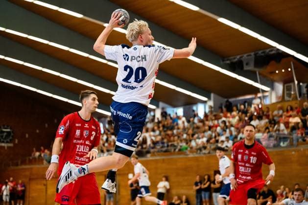 Bietigheim: HBL - 25 26 - DHB-Pokal - SG BBM Bietigheim - VfL Potsdam Tim Hildenbrand (Potsdam) Bietigheim-Bissingen Halle am Viadukt Baden-Württemberg Deutschland
