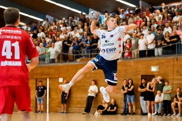 Bietigheim: HBL - 25 26 - DHB-Pokal - SG BBM Bietigheim - VfL Potsdam Marco Mengon (Potsdam) Bietigheim-Bissingen Halle am Viadukt Baden-Württemberg Deutschland