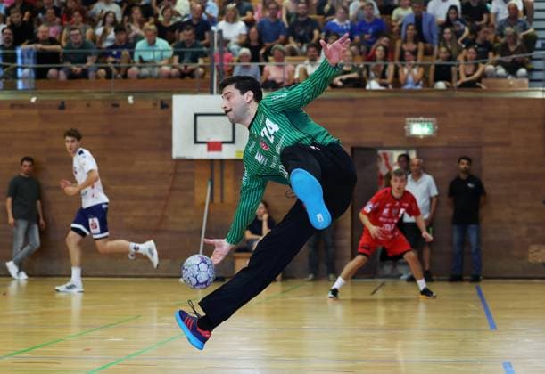 BAU 17.08.2025 Bietigheim Handball DHB Pokal SG BBM Bietigheim vs. VfL Potsdam, Martin Tomovski (BBM)