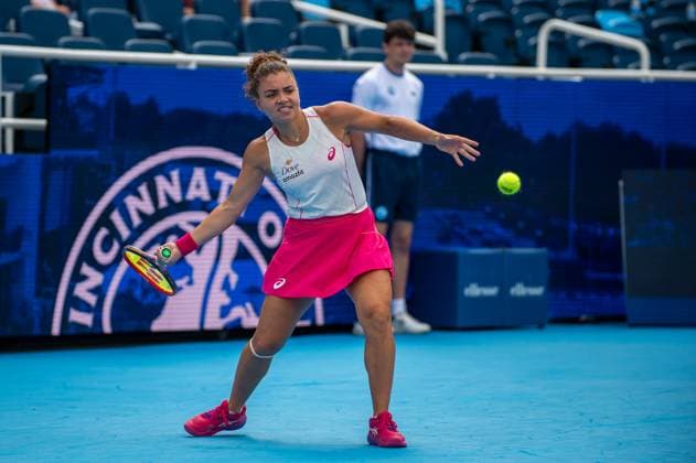 Cincinnati Open Semifinals: Jasmine Paolini V Veronika Kudermetova Jasmine Paolini is seen during her semifinals match at the Cincinnati Open in Mason, Ohio, on August 17, 2025. Mason Ohio United States  Copyright: xJasonxWhitmanx originalFilename:whitman-cincinna250817_np03U.jpg