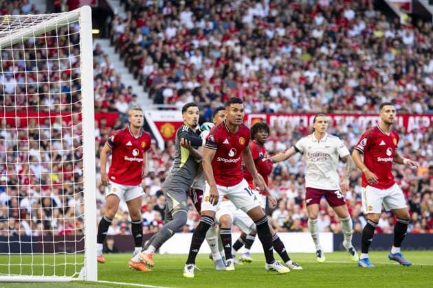 Manchester, England, August 17, 2025: Casemiro of Manchester United, ManU looks on while defending corner during the Premier League 2025 match between Manchester United and Arsenal at Old Trafford. (Photo by Richard Callis Sports Press Photo) Copyright: xRichardxCallis SportsxPressxPhotx Sportspressphoto_SPR12191