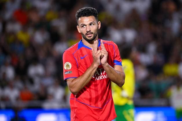 FOOTBALL : Nantes vs PSG - Ligue 1 - 17 08 2025 Goncalo Ramos ( 9 - PSG ) reacts during the Ligue 1match between FC Nantes and Paris Saint Germain at Stade de la Beaujoire on August 17, 2025 in Nantes, France. ( Photo by Dante Badano PsnewZ ) - NantesFrance  Copyright: xDantexBadanox