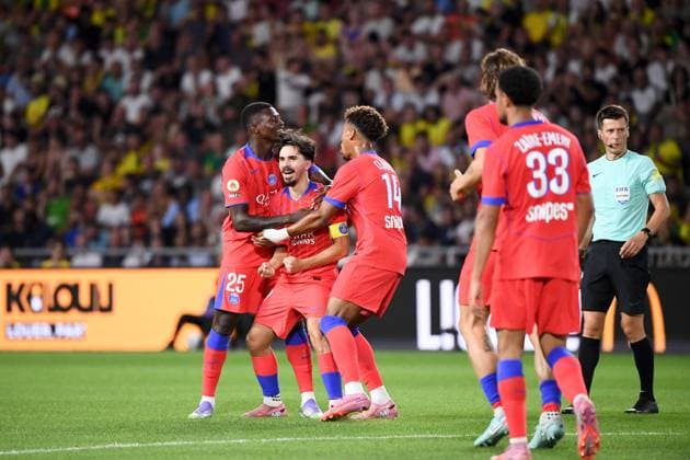 FC Nantes v Paris Saint-Germain FC - Ligue 1 McDonald s 2025 2026 25 Nuno MENDES (psg) - 17 VITINHA (psg) during the Ligue 1 McDonald s match between FC Nantes and Paris Saint-Germain FC at Stade de la Beaujoire on August 17, 2025 in Nantes, France. Nantes France  Copyright: xFEPx 776348097