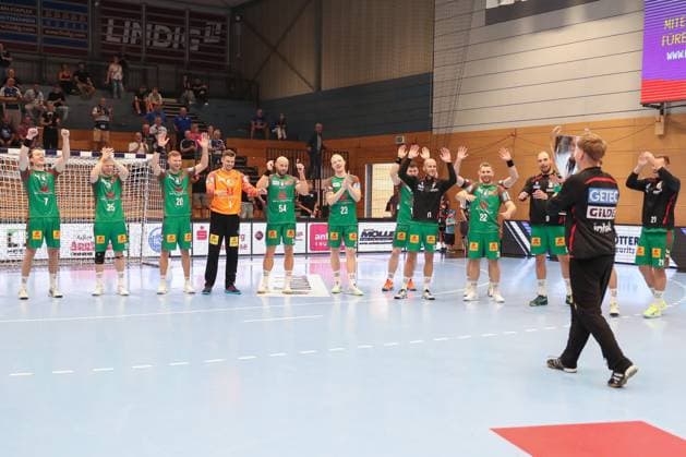 17.08.2025, xgox, Handball - Wartburg Cup SC Magdeburg - Skanderborg Handbold emspor, v.l. Magdeburg Jubel ueber den Sieg, Jubel nach Spielende Eisenach