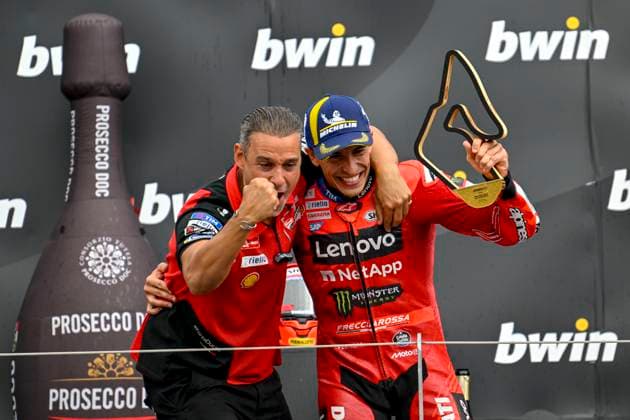 MOTO - MOTO GP - AUSTRIAN GRAND PRIX 2025 MARQUEZ Marc (spa), Ducati Lenovo Team, Ducati Desmosedici GP25, podium, portrait during the 2025 MotoGP Bwin Grand Prix of Austria, on the Red Bull Ring, from August 15 to 17, 2025 in Austria, Spielberg - SpielbergAustria  Copyright: xGIGIxSOLDANOx